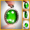 Green Oval Naga-eye + Pandents Thai Holy Amulet Gemstone 100% Real Size M