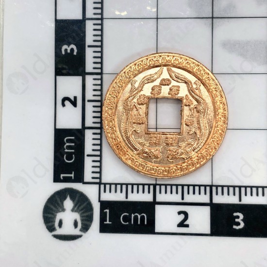 Mini Zodiac Coin Copper Red Lp Key BE.2553 Thai Amulet Super Wealthy Rich Lucky