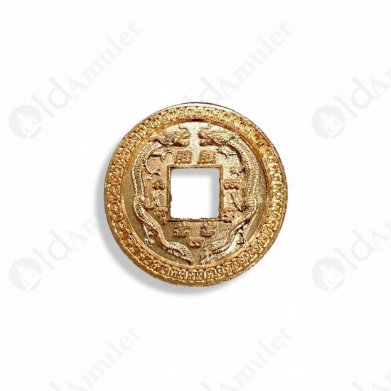 Mini Zodiac Coin Copper Red Lp Key BE.2553 Thai Amulet Super Wealthy Rich Lucky