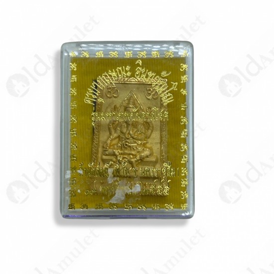 GOLD Ganesha + 4faces Phome Kruba Kritsana BE.2555 Thai Amulet Charming Success