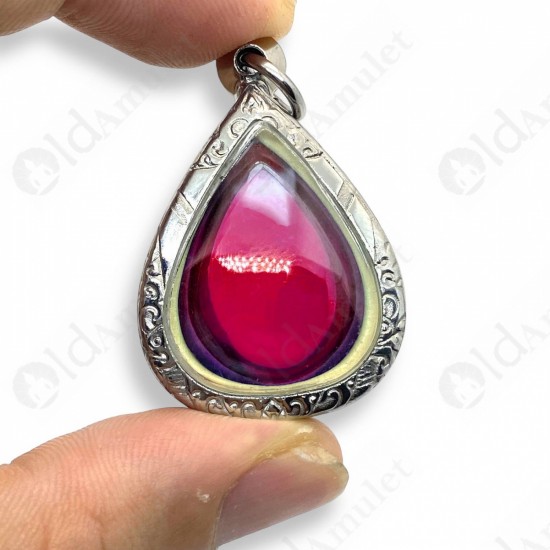 Naga-eye RED Pear Holy LekLai Thai Amulet Gemstone Real Natural 100%Authentic