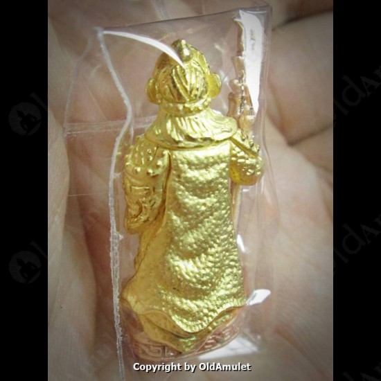 THAI AMULET GUAN-YU GOD LARGE SIZE BRONZE 3 COLOR PLATED LP KOON 2556