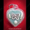 THAI AMULET WAX HAU JAI HEART SILVER BUTTERFLY WATERPROOF LP AJAN O 2556