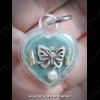 THAI AMULET WAX HAU JAI HEART SILVER BUTTERFLY WATERPROOF LP AJAN O 2556