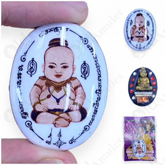 Locket Gumanthong Lp INN BE.2556 Multi Takud WHITE Thai Amulet Love Attraction