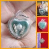 THAI AMULET HAU JAI MINI HEART LOVE ATTRACTION GREEN WAXY AJAN O 2556