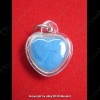 THAI AMULET HAU JAI MINI HEART LOVE ATTRACTION BLUE WAXY AJAN O 2556