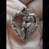 Salika Yin-Kuu-Rak Heart WHITE Pendant Lp Nen Be2557 Thai Amulet Love Attraction