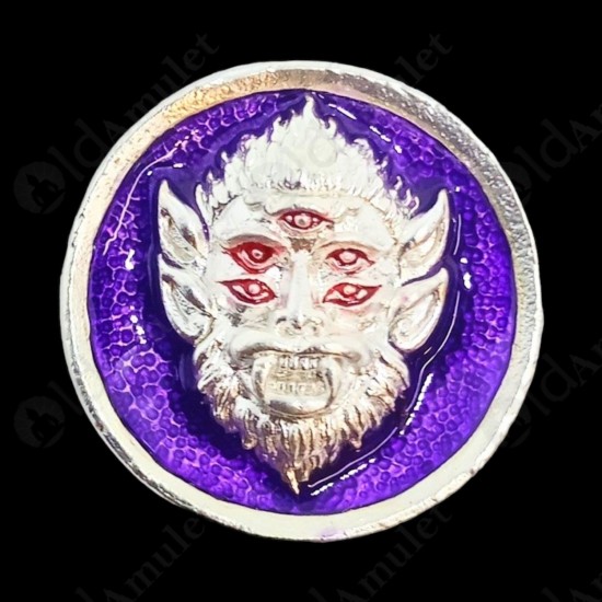 Coin SiHuHaTa 4ears5eyes Silver+Violet KB Subin 2561 Thai Amulet Gambling Lucky