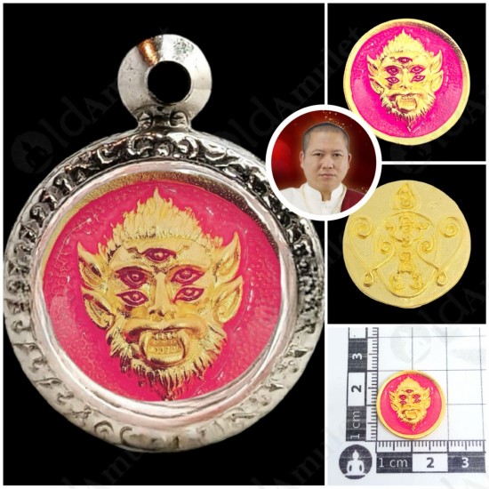 Coin SiHuHaTa 4ears5eyes Gold+Pink KB Subin BE.2561 Thai Amulet Gambling Lucky