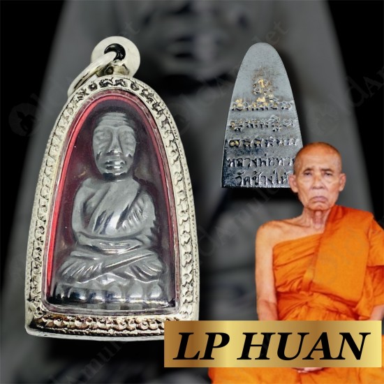 Black Leklai Lp Tuad Pendant Lp Huan Thai Amulet Money Magnetism Rich Lucky