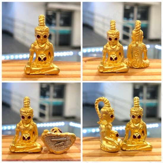 Thai Amulet Ngang MaHaVeeRo Charming Love Sex SATIN-GOLD Lp Amnard Be.2565