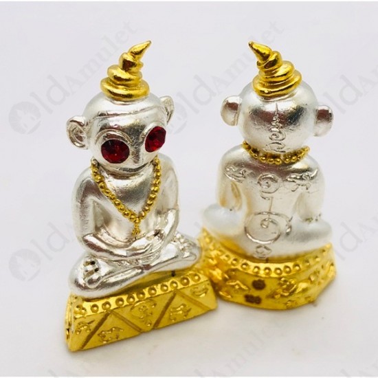 Thai amulet Ngang Charming Love SEX SILVER-GOLD Kuba Dej Lampang BE.2566