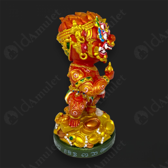 7Inch SiHuHaTa 4ears5eyes Statue Thai Amulet BODY-RED KRUBA KOMFUN BE.2566