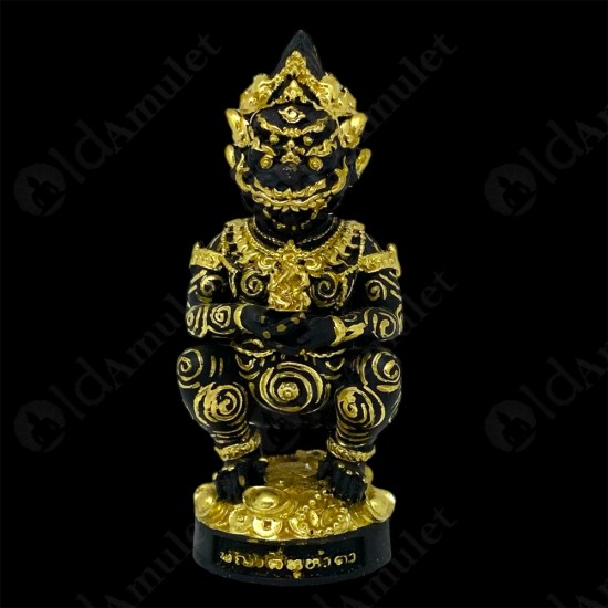 SiHuHaTa 4ears5eyes 4Inch Thai Amulet BRONZE BLACK-GOLD KRUBA KOMFUN BE.2566