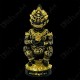 SiHuHaTa 4ears5eyes 4Inch Thai Amulet BRONZE BLACK-GOLD KRUBA KOMFUN BE.2566