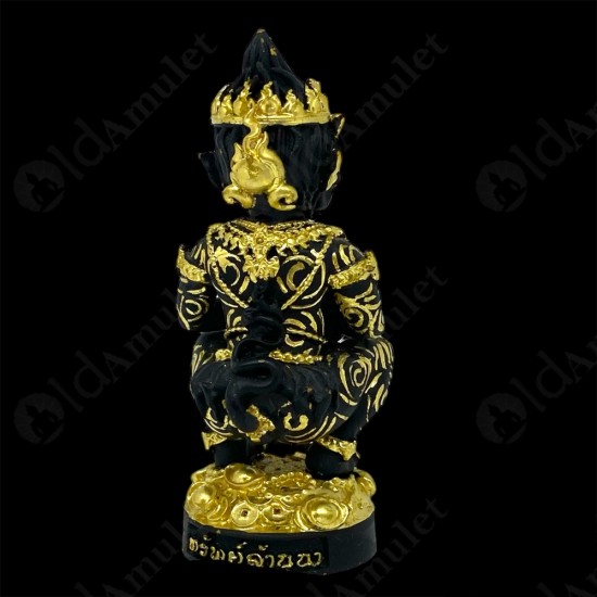 SiHuHaTa 4ears5eyes 4Inch Thai Amulet BRONZE BLACK-GOLD KRUBA KOMFUN BE.2566