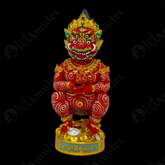 SiHuHaTa 4ears5eyes 4Inch Bucha Thai Amulet BODY-RED KRUBA KOMFUN BE.2566