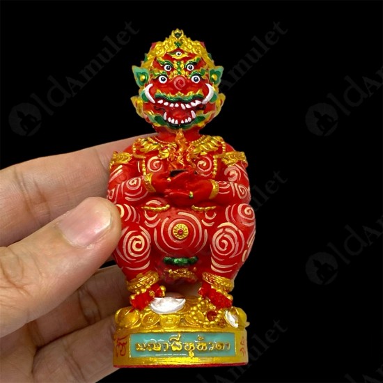 SiHuHaTa 4ears5eyes 4Inch Bucha Thai Amulet BODY-RED KRUBA KOMFUN BE.2566