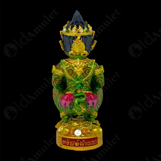 SiHuHaTa 4ears5eyes 4Inch Bucha Thai Amulet BODY-GREEN KRUBA KOMFUN BE.2566