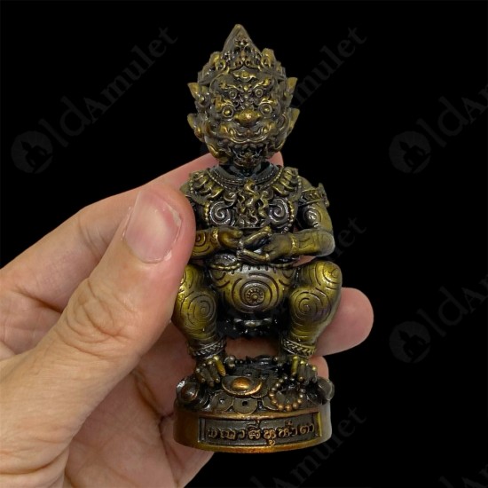 SiHuHaTa 4ears5eyes 4Inch Thai Amulet Bronze Black-bronze KRUBA KOMFUN BE.2566