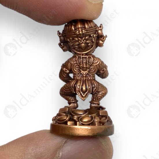 3CM SiHuHaTa 4ears5eyes Mini Statue Copper Red Thai Amulet Kruba Komfun BE.2562