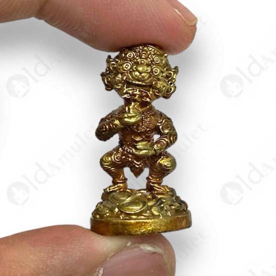 3CM SiHuHaTa 4ears5eyes Mini Statue Bronze Mix Thai Amulet Kruba Komfun BE.2562