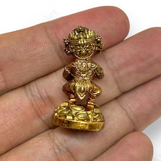 3CM SiHuHaTa 4ears5eyes Mini Statue Bronze Mix Thai Amulet Kruba Komfun BE.2562