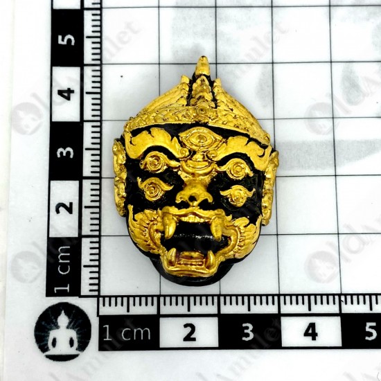 SiHuHaTa Hanuman Face 4ears5eyes GOLD-LEAF KB Subin 2556 Thai Amulet Gambling