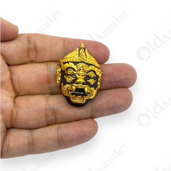 SiHuHaTa Hanuman Face 4ears5eyes GOLD-LEAF KB Subin 2556 Thai Amulet Gambling