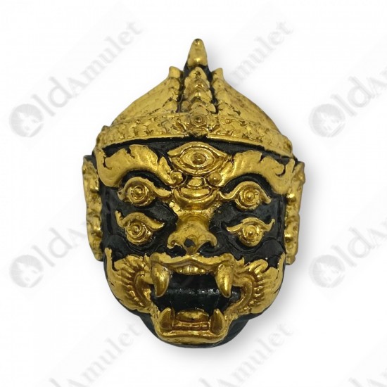 SiHuHaTa Hanuman Face 4ears5eyes GOLD-LEAF KB Subin 2556 Thai Amulet Gambling