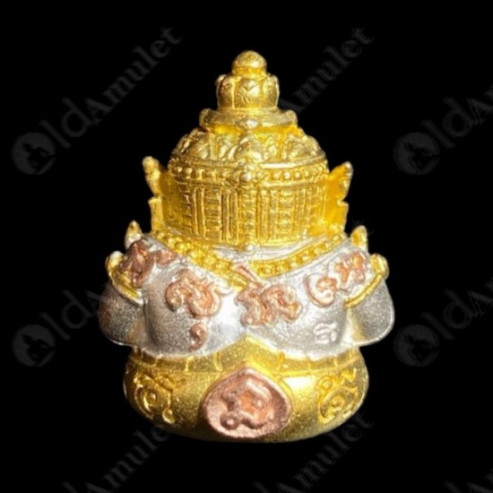 SMALL Rahu AC Subin Be.2566 Bronze+3Color Plated Thai Amulet Wealthy Rich Money