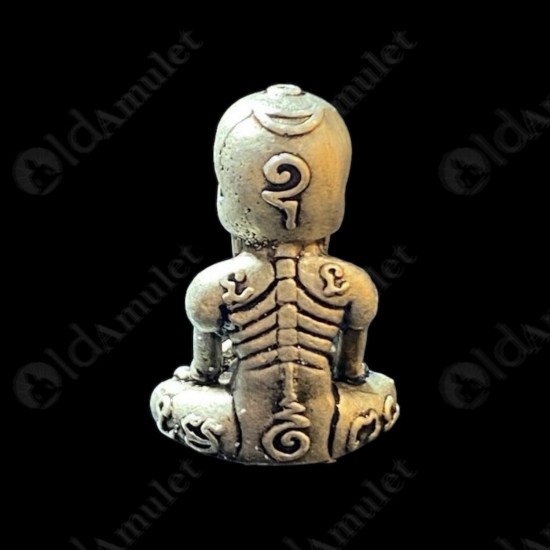 White Skull Ajarn Nheng Prai Thong Be.2566 Thai Amulet Win Gambling Wealthy Rich