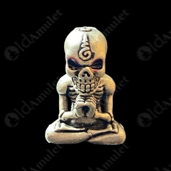 White Skull Ajarn Nheng Prai Thong Be.2566 Thai Amulet Win Gambling Wealthy Rich