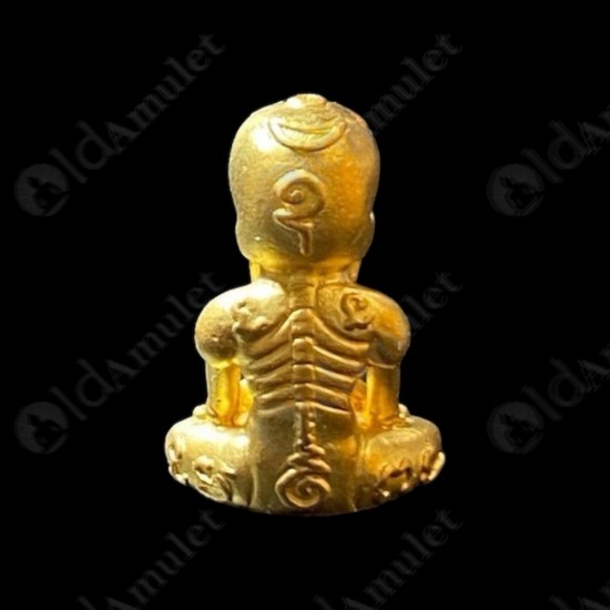 Gold Skull Ajarn Nheng Prai Thong Be.2566 Thai Amulet Win Gambling Wealthy Rich