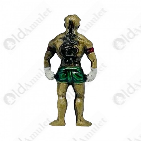 HoonPaYon Robot Muaythai Lp Mian BE.2566 Brass GREEN PANT Thai Amulet Protection