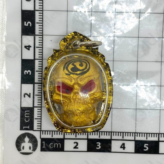 Ghost Skull Windfall Corpse Red Oil Gold AC Subin BE.2559 Thai Amulet Gambling