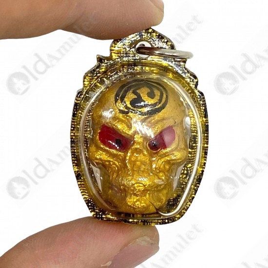 Ghost Skull Windfall Corpse Red Oil Gold AC Subin BE.2559 Thai Amulet Gambling