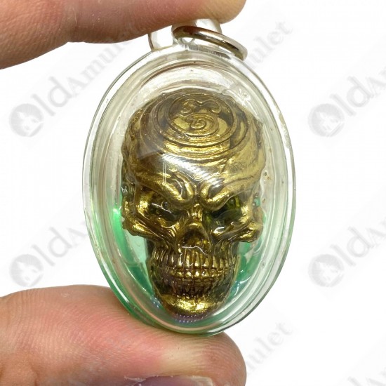 Ghost Skull Windfall Corpse Green Oil AC Subin BE.2556 Thai Amulet Gambling