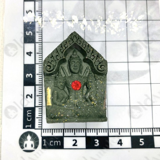 Khunpaen Lp Chuen BE.2545 GREEN Herb 3-Takrud Red Gem Thai Amulet Sex Attraction