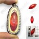 Red Naga-eye Small Rugby Pendant Thai Amulet Leklai Gemstone Wealthy Lucky