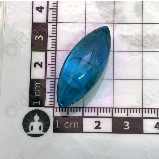 Blue Naga-eye Small Rugby Pendant Thai Amulet Leklai Gemstone Wealthy Lucky