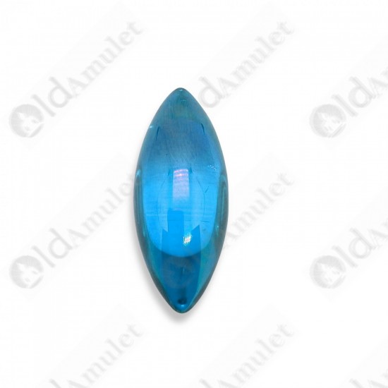 Blue Naga-eye Small Rugby Pendant Thai Amulet Leklai Gemstone Wealthy Lucky