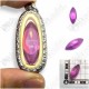 Pink Naga-eye Small Rugby Pendant Thai Amulet Leklai Gemstone Wealthy Lucky