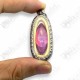 Pink Naga-eye Small Rugby Pendant Thai Amulet Leklai Gemstone Wealthy Lucky