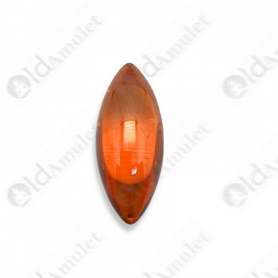 Orange Naga-eye Small Rugby Pendant Thai Amulet Leklai Gemstone Wealthy Lucky