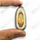 Yellow Naga-eye Small Rugby Pendant Thai Amulet Leklai Gemstone Wealthy Lucky