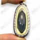 Black Naga-eye Small Rugby Pendant Thai Amulet Leklai Gemstone Wealthy Lucky