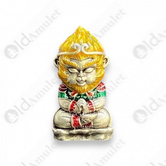 HaNuMan Monkey Wukong Lp Amnard Be.2564 SATIN + COLOR Thai Amulet Wealthy Rich