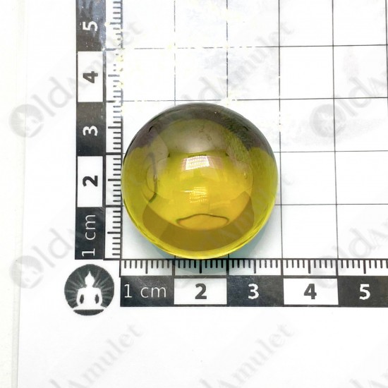 YELLOW Round Naga-eye Thai Holy Real Amulet Gemstone 100% Authentic Size-L